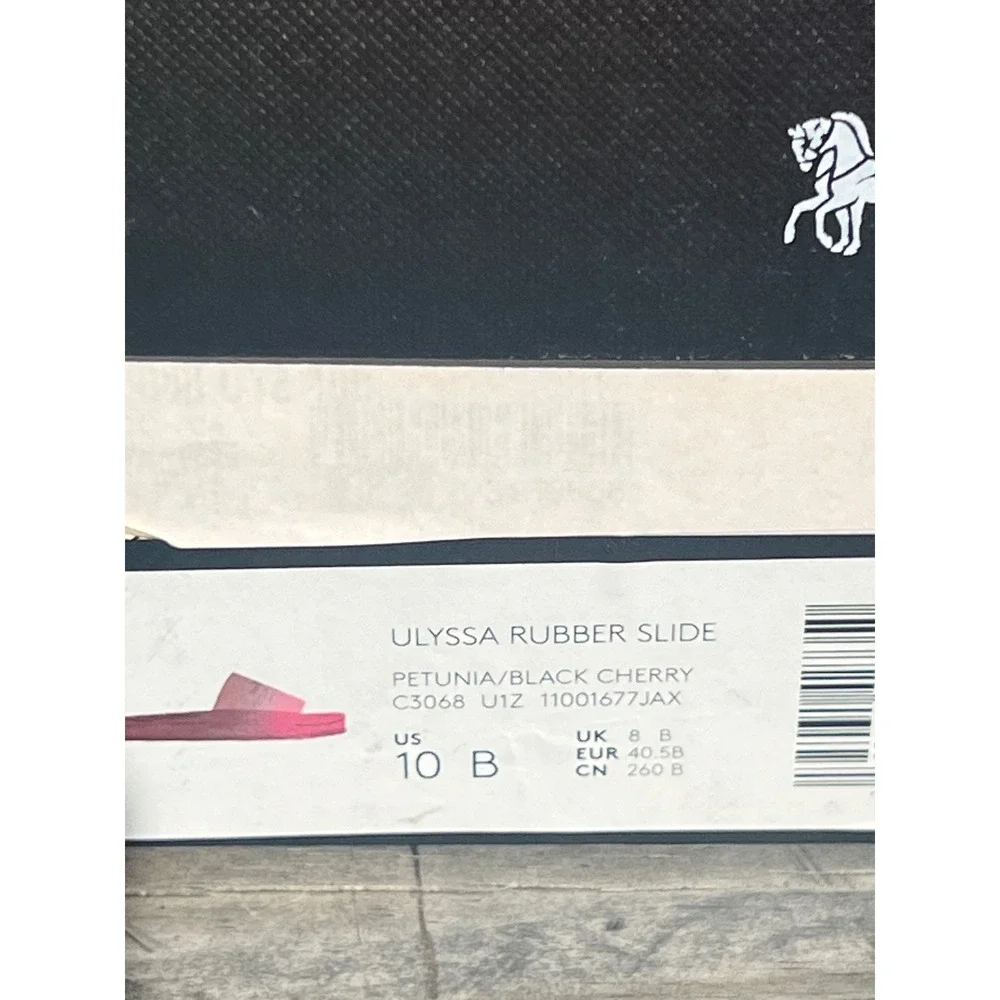 Coach Ulyssa Rubber Slide Petunia Black Cherry Pink Jelly Sandals C3068 Women10 - Picture 2 of 5